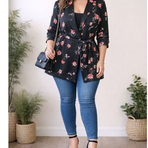Torrid Spring Floral Tie-Front Jacket  3X Romantic Boho Cottagecore